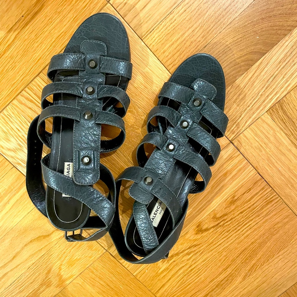 Leather Studded Accents Gladiator Sandals